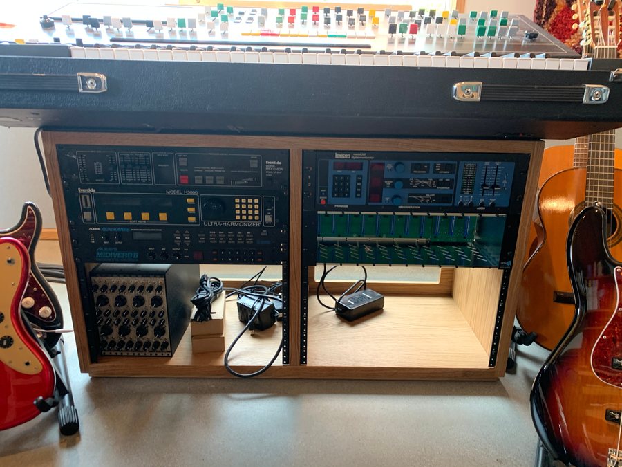 Racks under the keyboard stand
